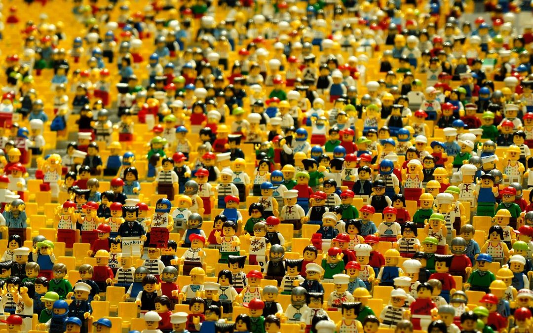 Crowd of lego people